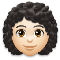 Woman- Light Skin Tone- Curly Hair emoji on LG